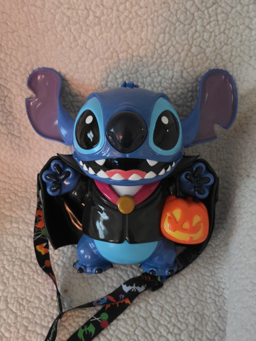 Disney Stitch Halloween Trick-or-Treat Popcorn bucket - Blue with Orange Pumpkin